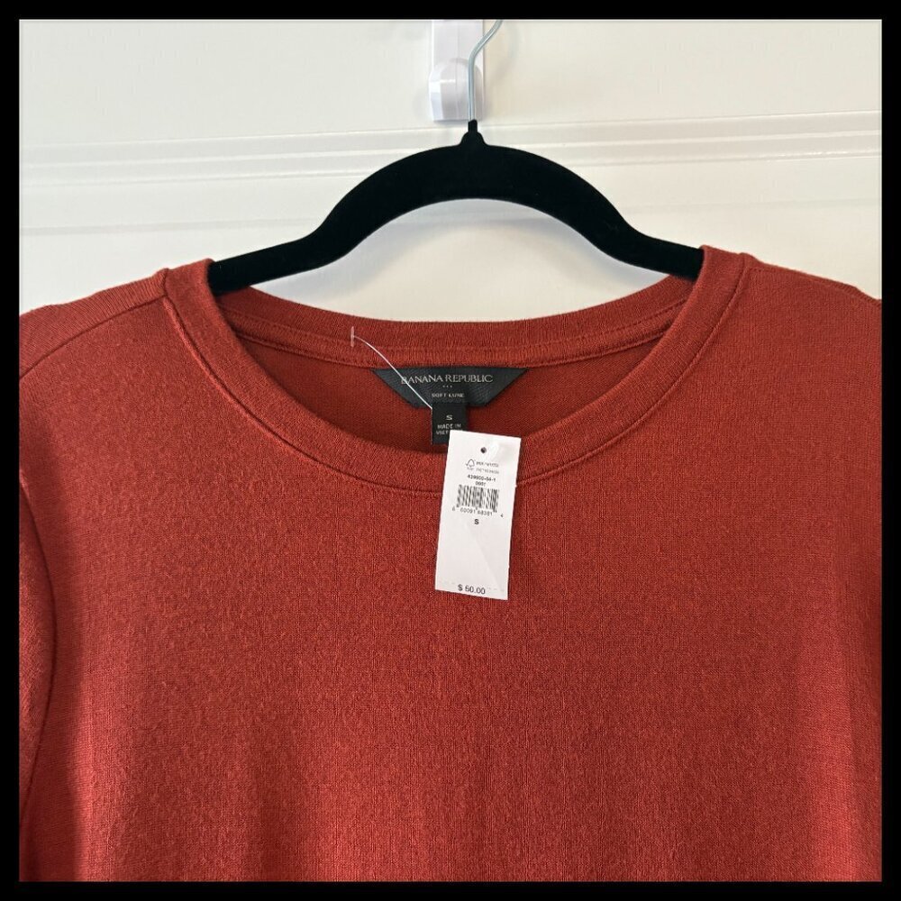 Banana Republic Women's Rust Forever Crew Long Sleeve Sweater Size Small - Picture 5 of 8